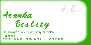 aranka beslity business card